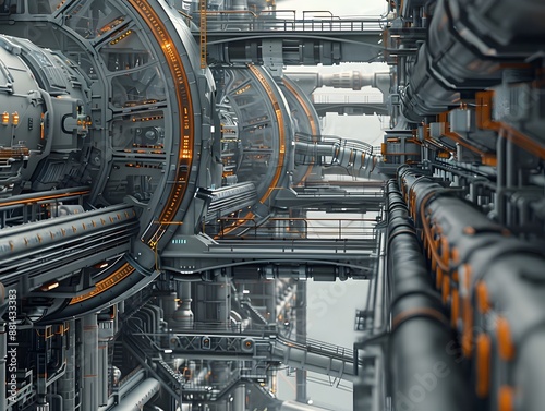 Realism of Immerse yourself in the intricate details of a high-tech industrial facility. very detailed © CatNap Studio