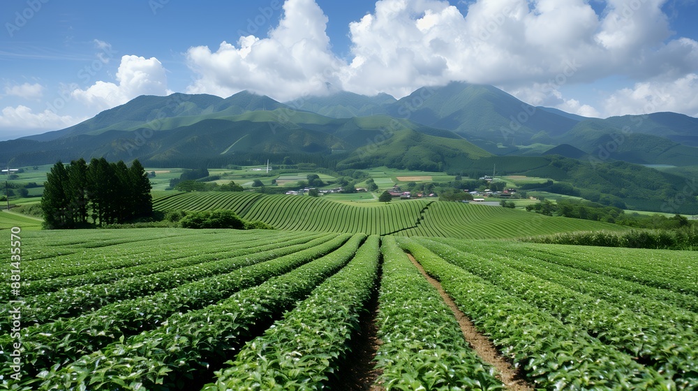 日本 緑の畑 日本 緑の畑