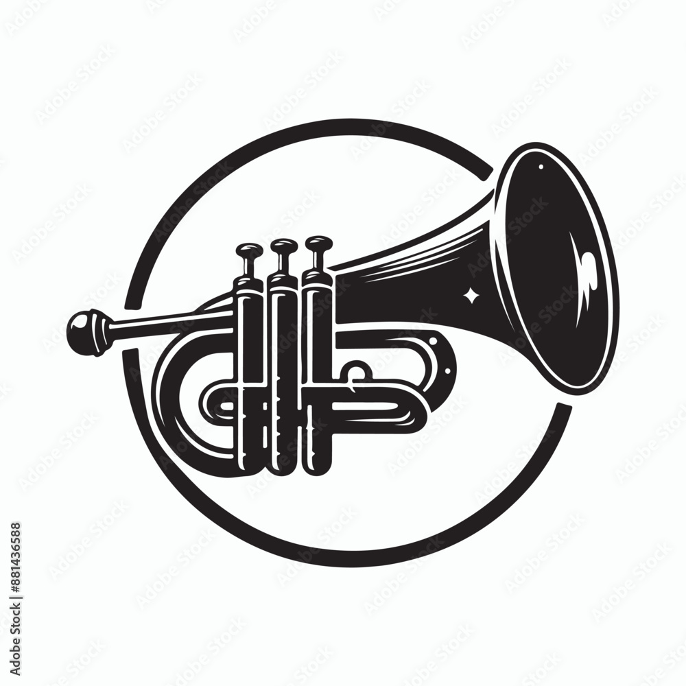 Obraz premium Cornet silhouette vector