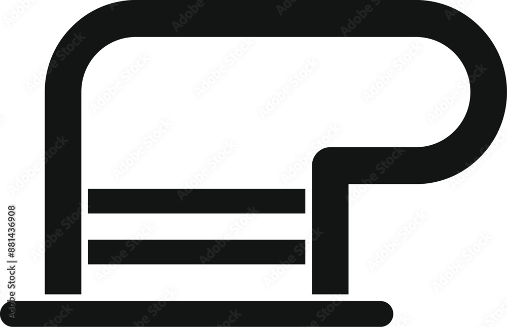Simple black and white icon of a public transport stop sign with a bench Simple black and white icon of a public transport stop sign with a bench