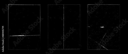 Grunge folded paper collection. Rough photocopy texture overlay set. Old worn scratched crumpled background. Dirt grainy wrinkled distressed wallpaper for poster, vinyl cover, frame, banner. Vector