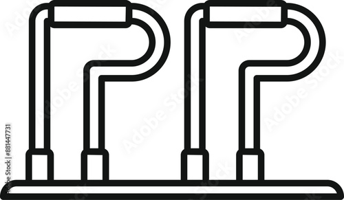 This icon represents parallel bars, which are commonly used in physical therapy and rehabilitation settings