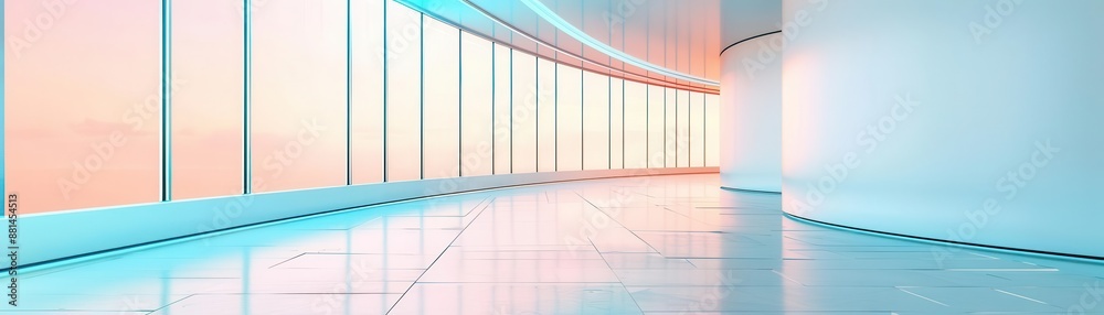 Obraz premium High-tech decor in a futuristic building, architect's vision, modern design