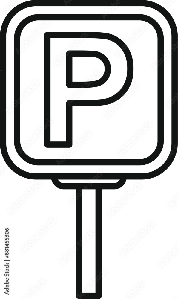 Simple parking sign standing on a pole indicating that parking is allowed in this area Simple parking sign standing on a pole indicating that parking is allowed in this area