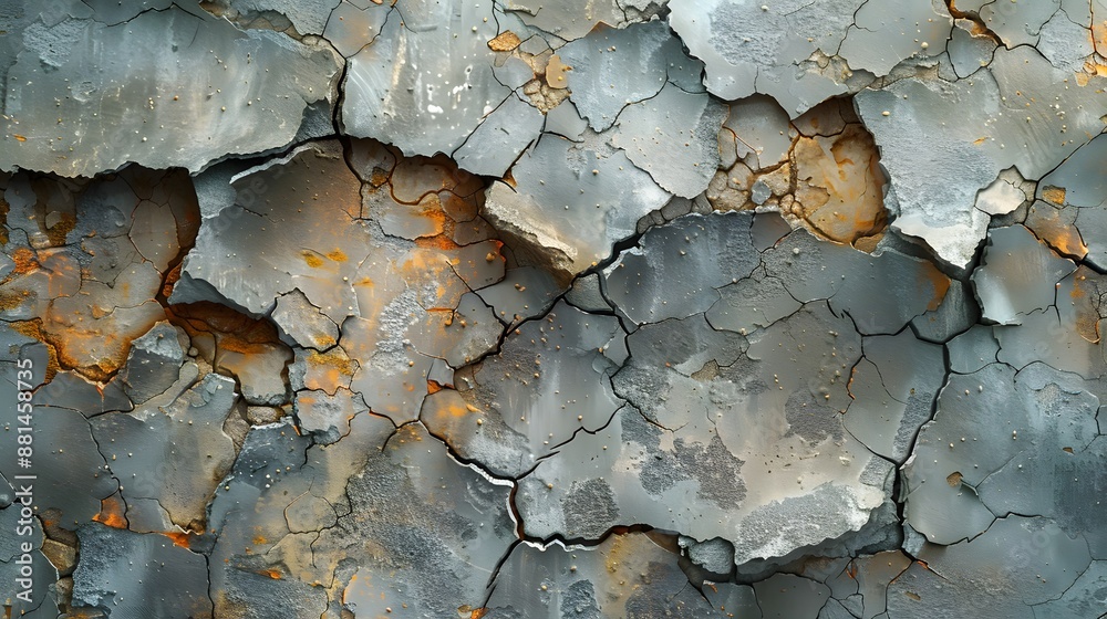 Fototapeta premium A large rock with many cracks and holes - generative AI
