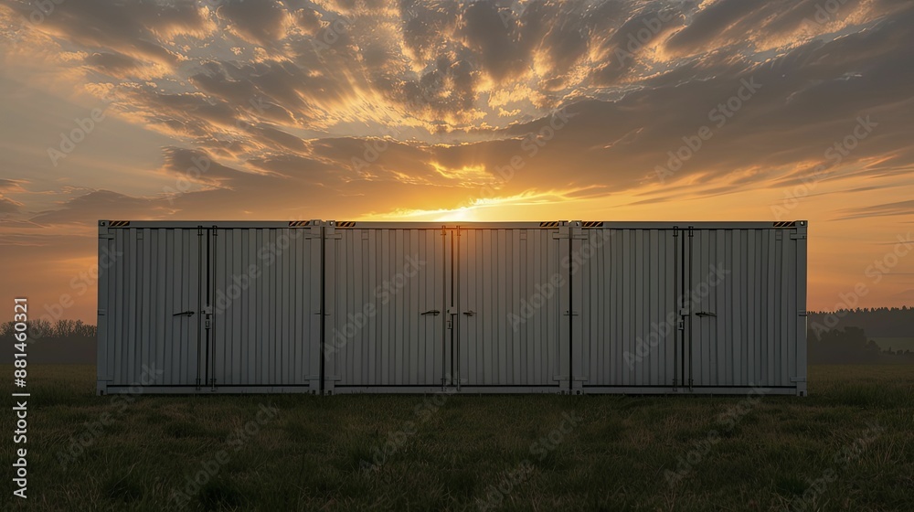 Obraz premium Renewable energy storage, illustrating technologies to store energy generated from renewable sources