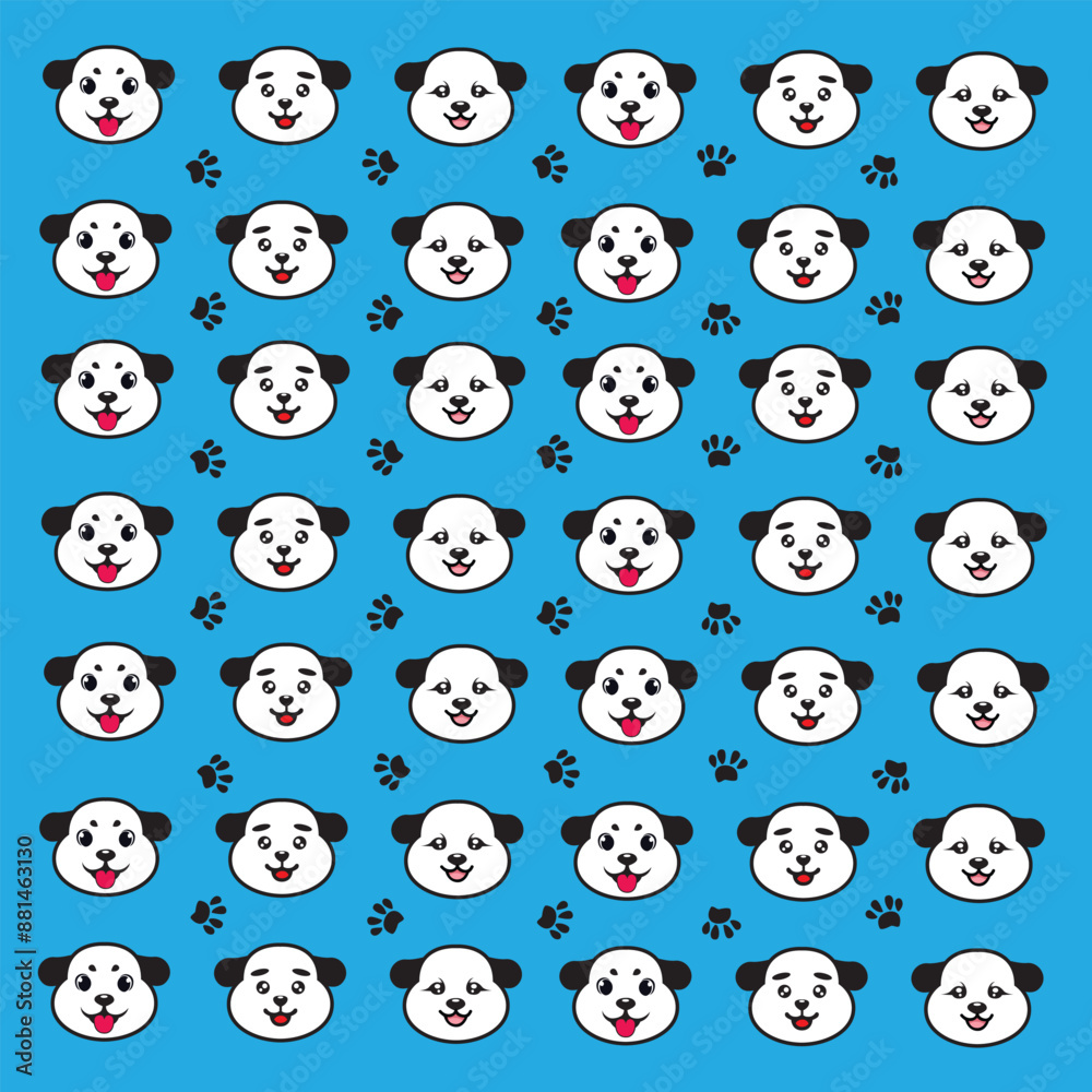 seamless cute dog and paw pattern seamless cute dog and paw pattern