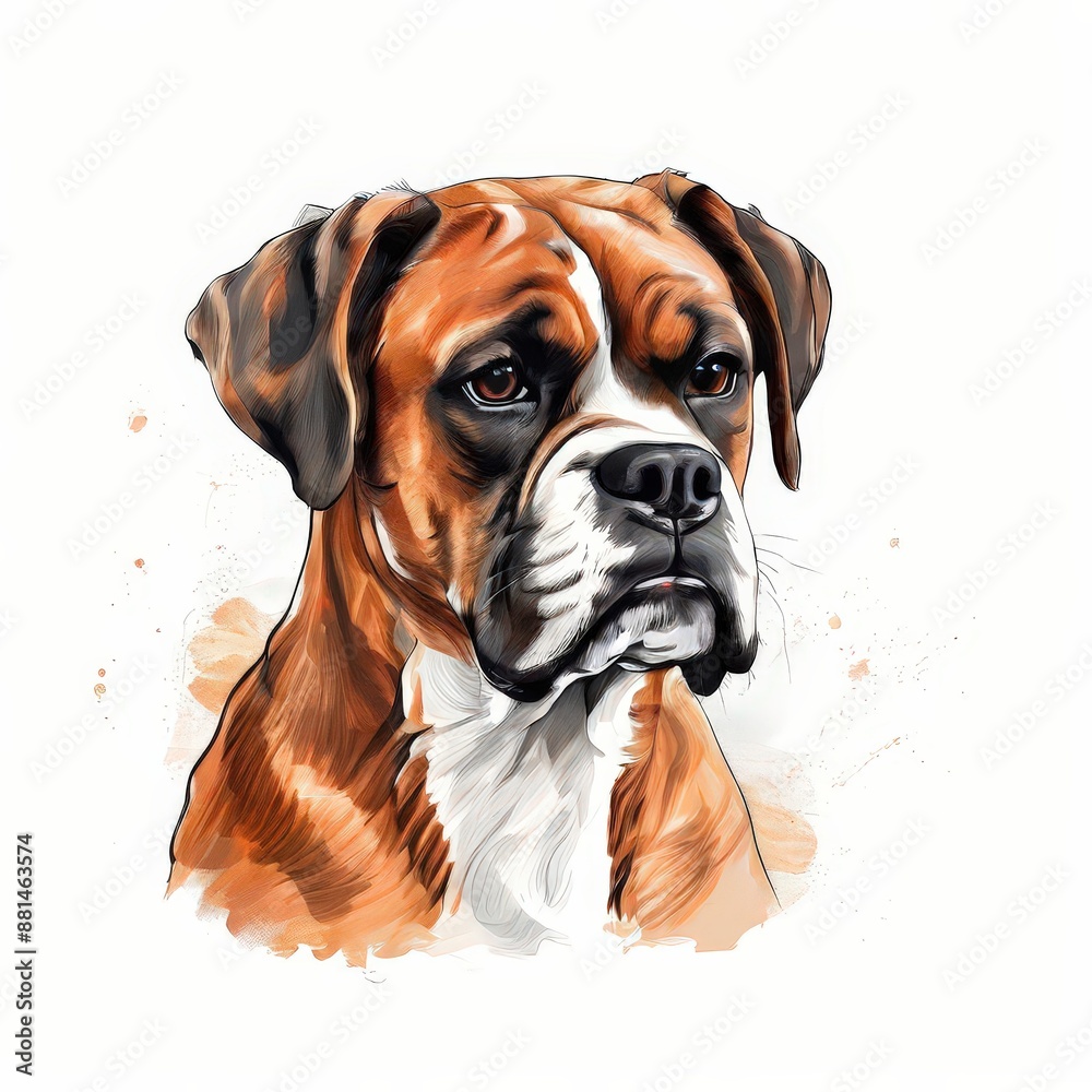 the AI Image Generator, boxer dog, vector, illustration, the AI Image Generator, boxer dog, vector, illustration,