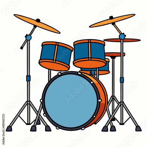 Set of drum kit vector art illustration design