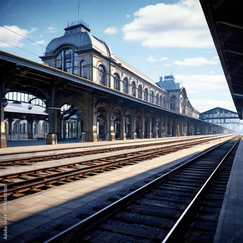 the AI Image Generator, picturesque scene of a train at a platform during sunset with warm interior lights and dramatic sky the AI Image Generator, picturesque scene of a train at a platform during sunset with warm interior lights and dramatic sky