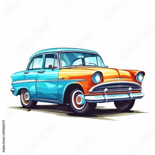 the AI Image Generator, Vintage Classic Car Illustratio
