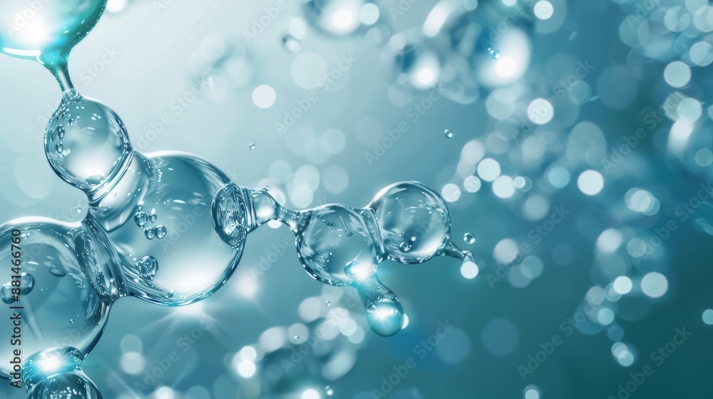 Water molecule in a bubble. Water molecule in a bubble.