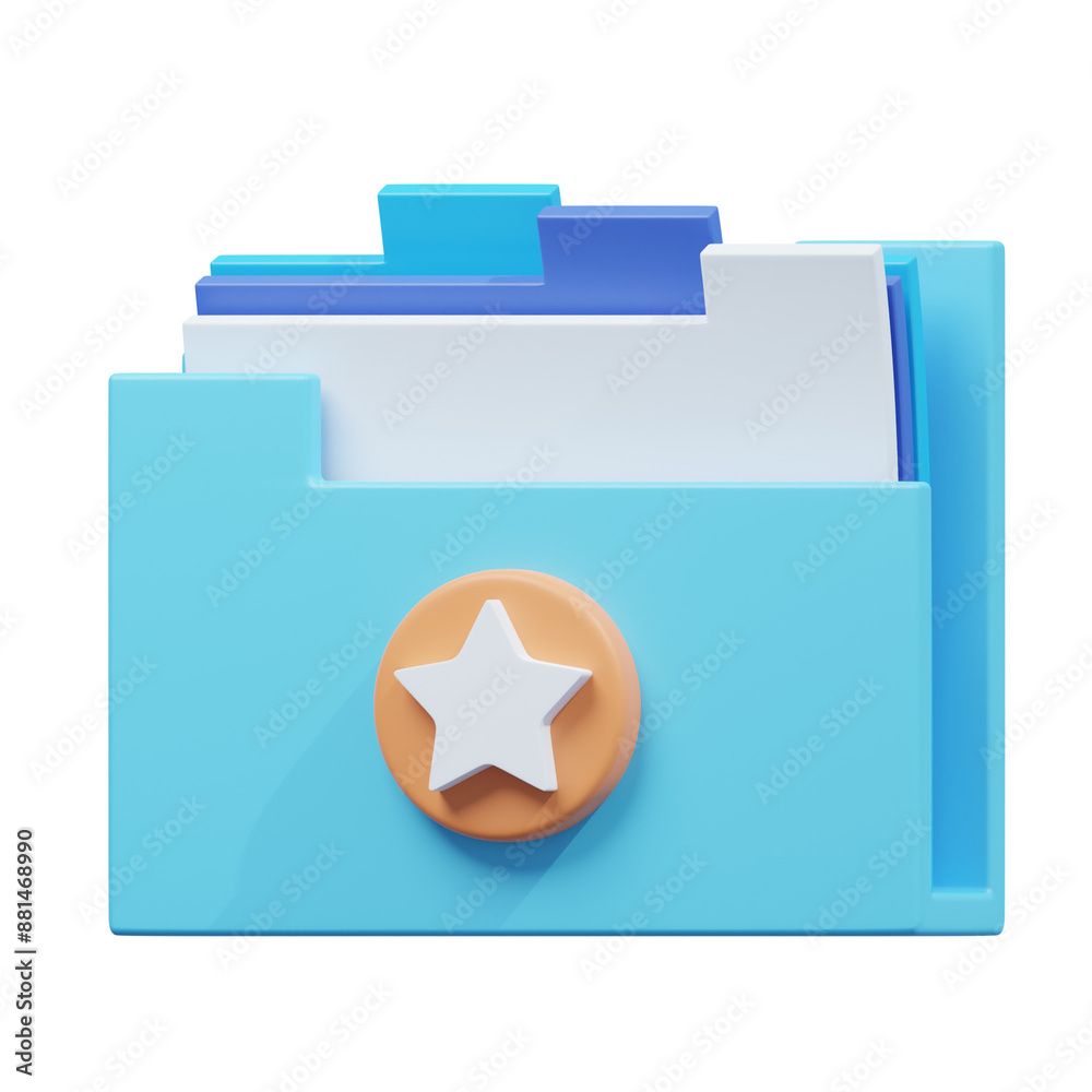 blue white favorite folder 3d illustration blue white favorite folder 3d illustration
