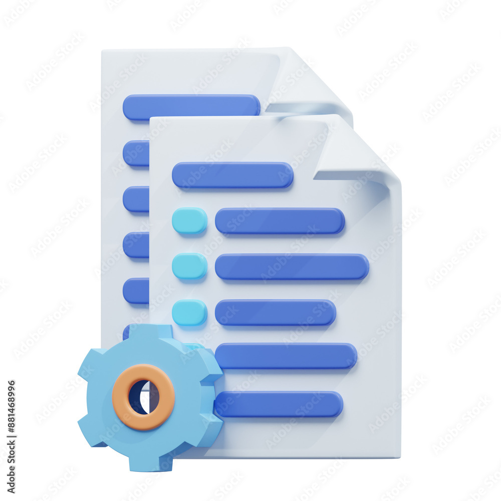 white darkblue file setting 3d illustration white darkblue file setting 3d illustration