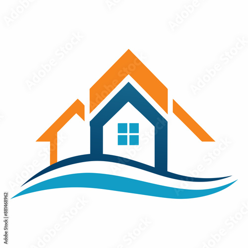 Real estate logo design vector art illustration