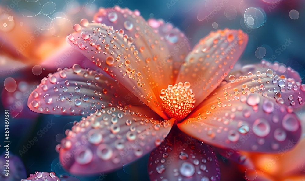 a close up of a flower with water droplets on it. a close up of a flower with water droplets on it.