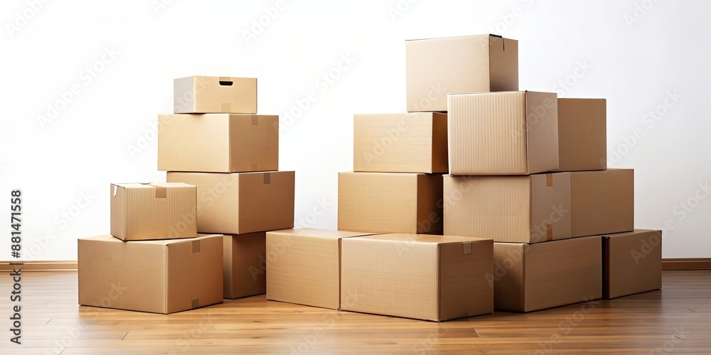 Isolated stack of cardboard moving boxes, cardboard, moving boxes, stack, isolated, storage, packing Isolated stack of cardboard moving boxes, cardboard, moving boxes, stack, isolated, storage, packing