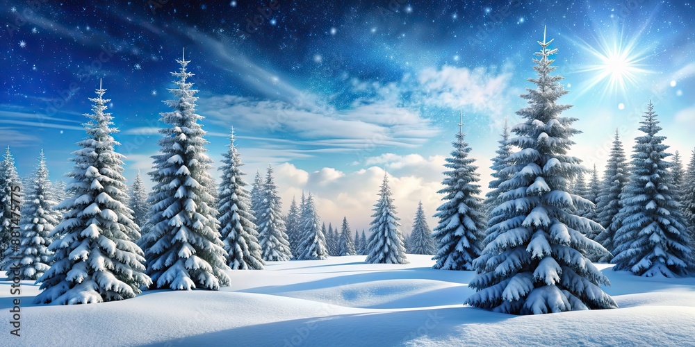 Snowy winter wonderland with pine trees scattered around, Snow, winter, cold, scene, forest, trees, nature, landscape, snowfall Snowy winter wonderland with pine trees scattered around, Snow, winter, cold, scene, forest, trees, nature, landscape, snowfall