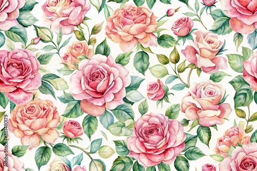 Rose flowers watercolor seamless patterns background, background, patterns, watercolor