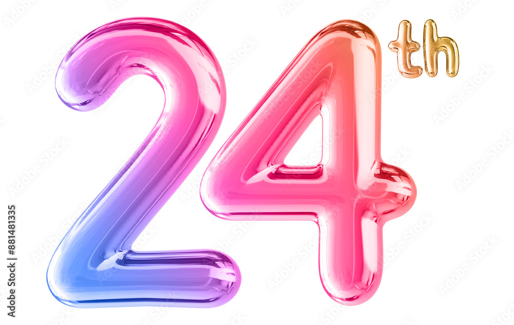 24th Anniversary Gradient Number 3D 24th Anniversary Gradient Number 3D