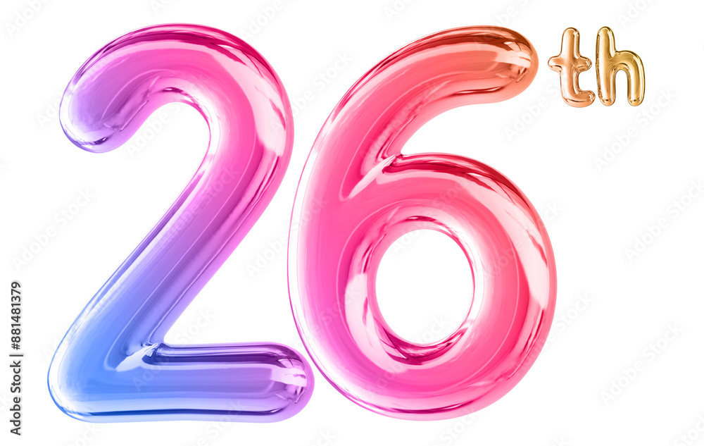 26th Anniversary Gradient Number 3D 26th Anniversary Gradient Number 3D