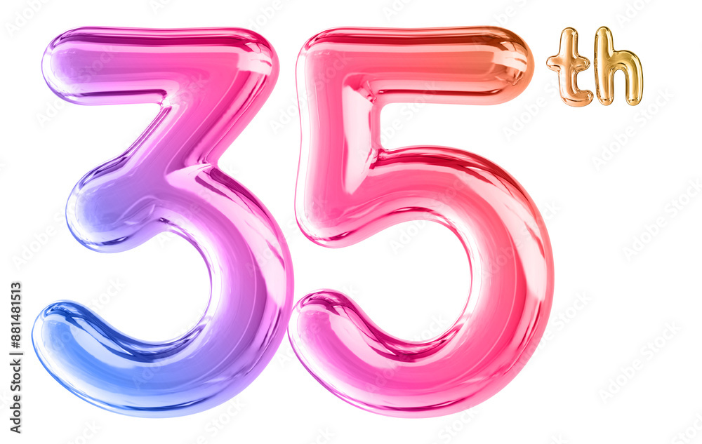 35th Anniversary Gradient Number 3D 35th Anniversary Gradient Number 3D