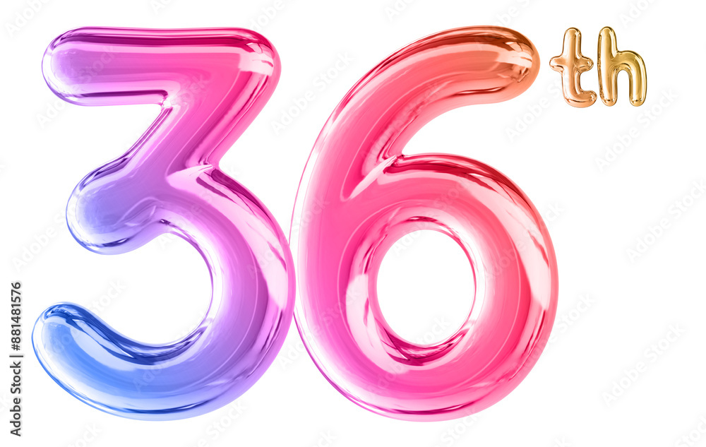 36th Anniversary Gradient Number 3D 36th Anniversary Gradient Number 3D