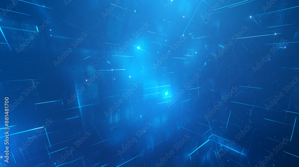 A dark background with stars and blue digita A dark background with stars and blue digita