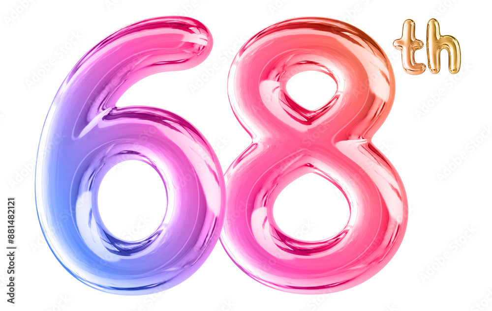 68th Anniversary Gradient Number 3D 68th Anniversary Gradient Number 3D