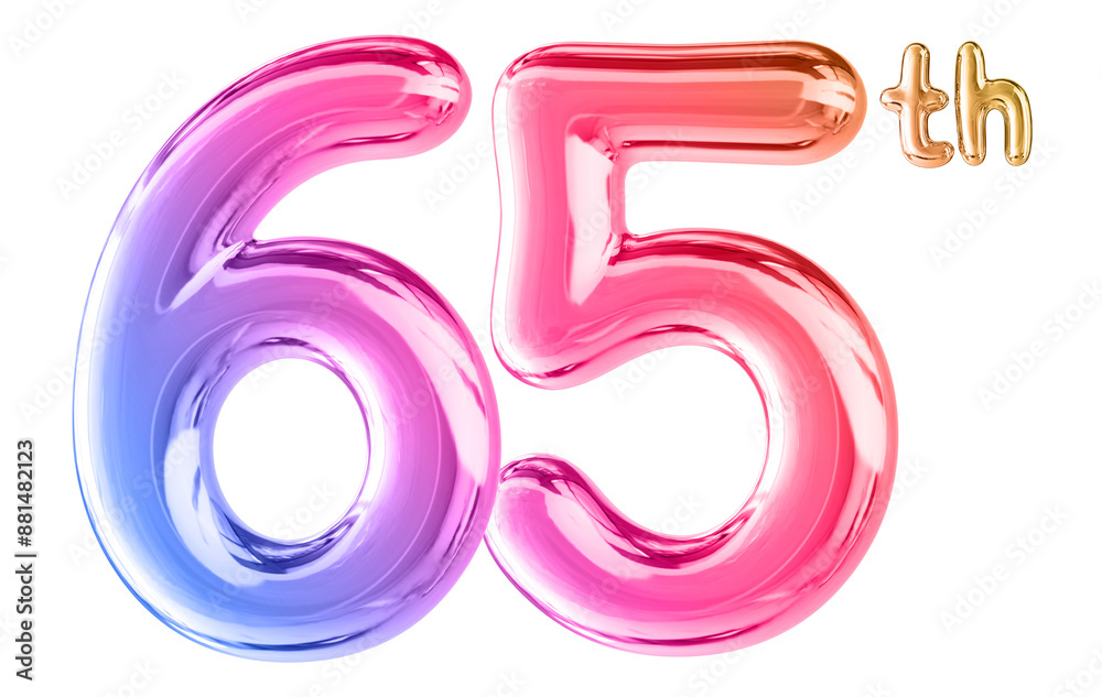 65th Anniversary Gradient Number 3D 65th Anniversary Gradient Number 3D