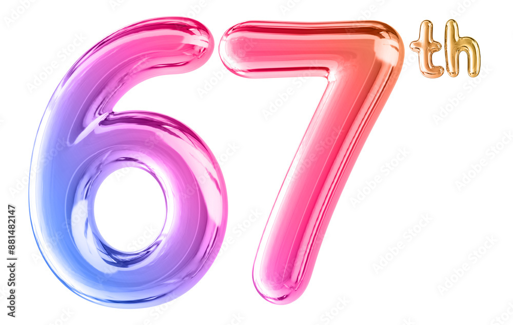 67th Anniversary Gradient Number 3D 67th Anniversary Gradient Number 3D