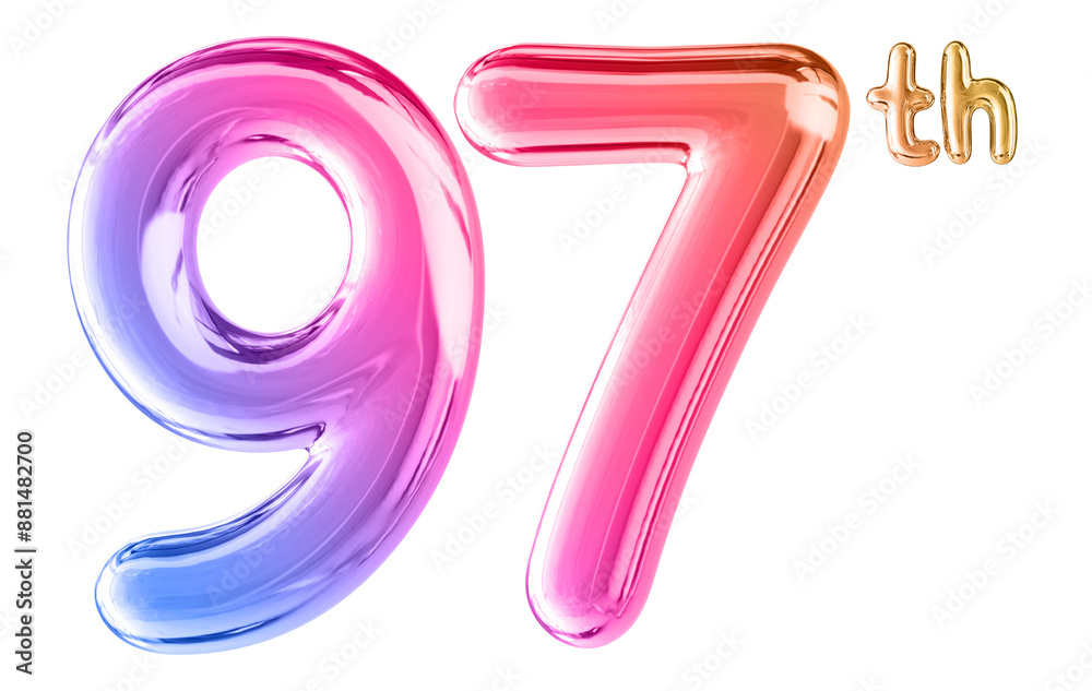 97th Anniversary Gradient Number 3D 97th Anniversary Gradient Number 3D