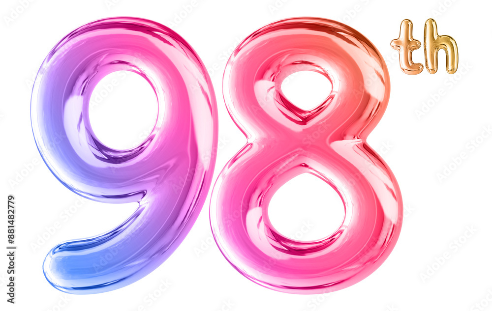 98th Anniversary Gradient Number 3D 98th Anniversary Gradient Number 3D