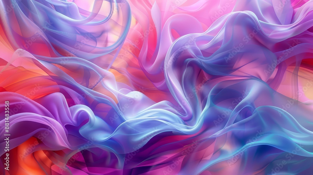 Obraz premium Twisted ribbon background with colorful fluid color effect, with a romantic impression