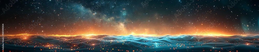 Fototapeta premium A large city wall and buildings with futuristic technology and visible code. 