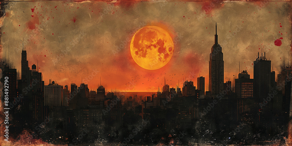 Fototapeta premium halloween night in the city
