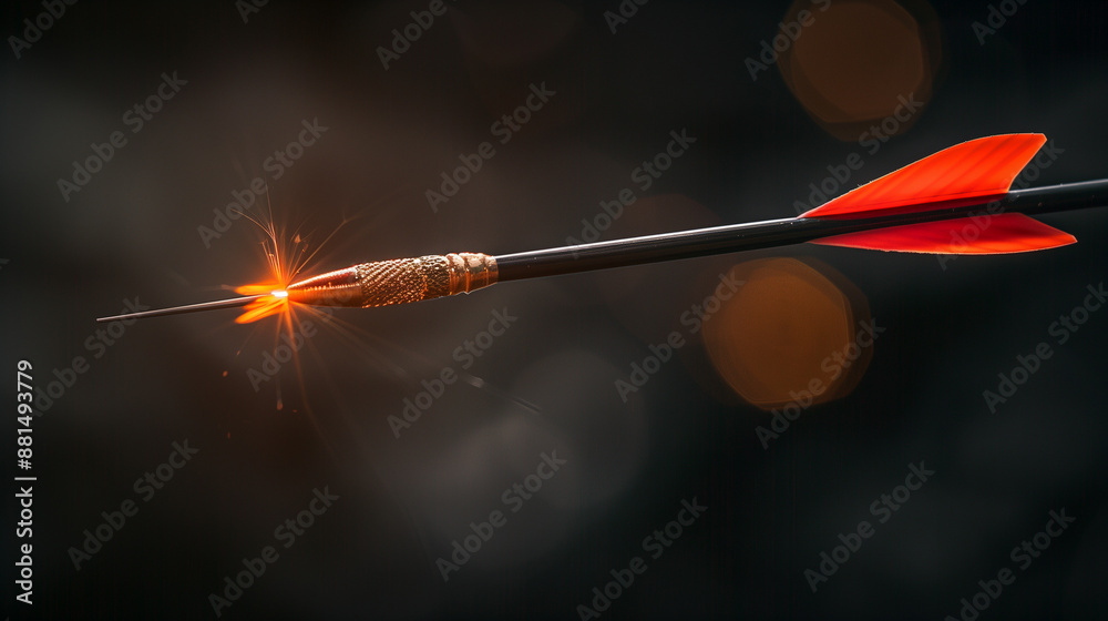 Flying arrow with a burning tip.. Professional illustration Flying arrow with a burning tip.. Professional illustration