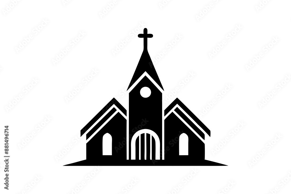 Minimalist church logo icon silhouette vector art illustration design Minimalist church logo icon silhouette vector art illustration design