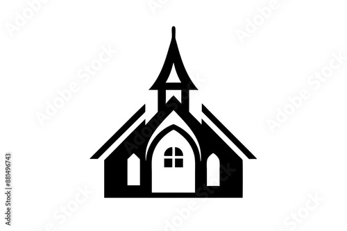 Minimalist church logo icon silhouette vector art illustration design