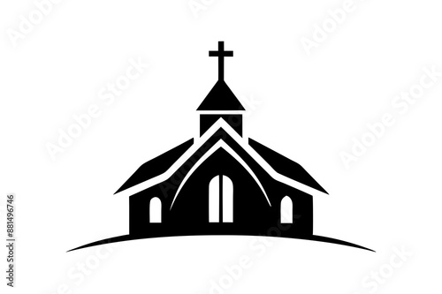 Minimalist church logo icon silhouette vector art illustration design