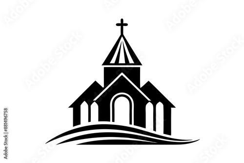 Minimalist church logo icon silhouette vector art illustration design