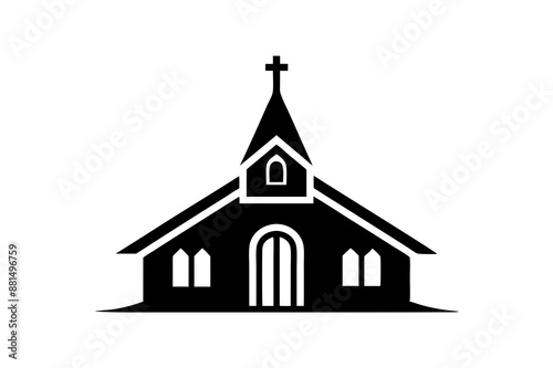 Minimalist church logo icon silhouette vector art illustration design
