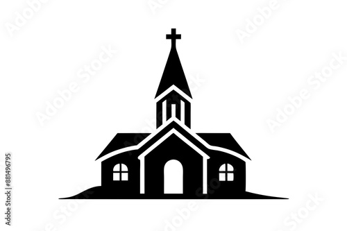 Minimalist church logo icon silhouette vector art illustration design