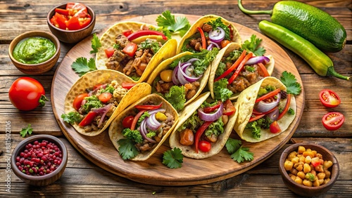 Mexican taco platter filled with delicious ingredients , Mexican, tacos, food, cuisine, traditional, tasty, Mexican culture