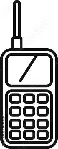 Simple line art icon of a walkie talkie, often used for communication in various industries