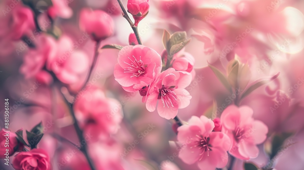 Obraz premium Soft Focus Pink Flowers in Blur