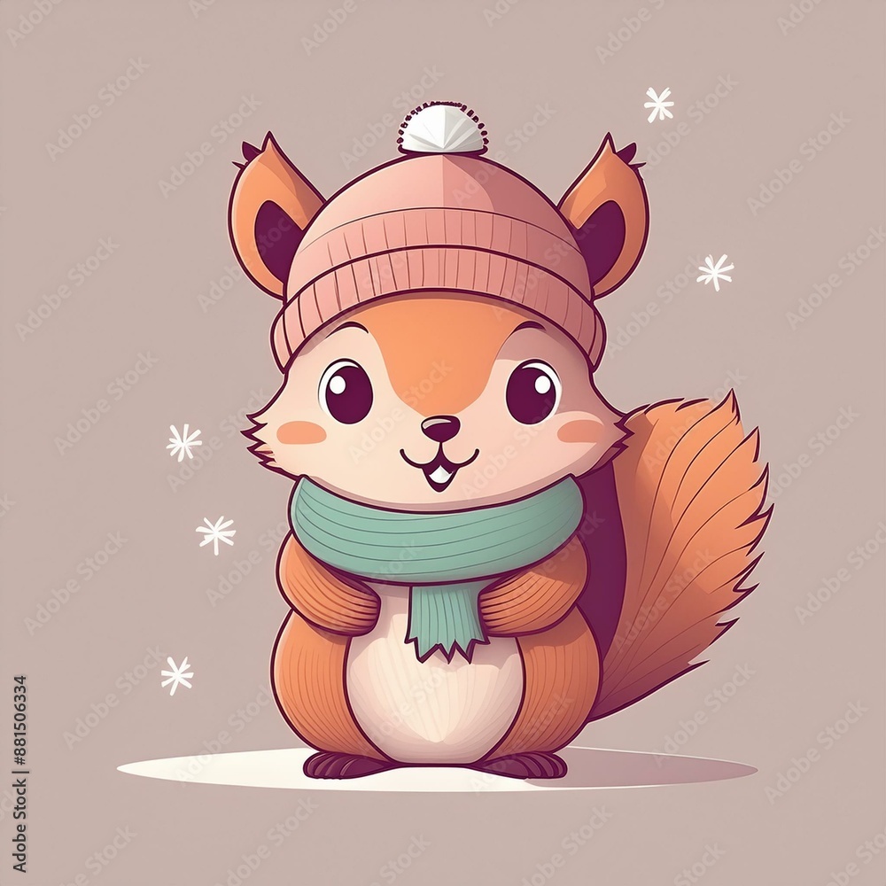 Obraz premium マフラーをしたリス