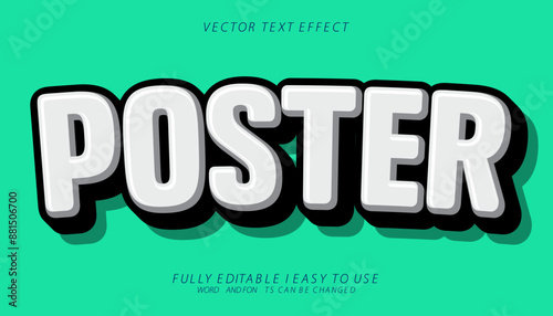 poster 3d editable vector text effect, trendy text effect style