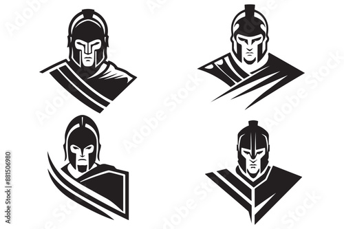 Spartan warrior Vector silhouette illustration. photo