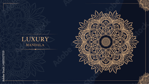 Luxury mandala background with golden arabesque pattern arabic islamic decorative mandala